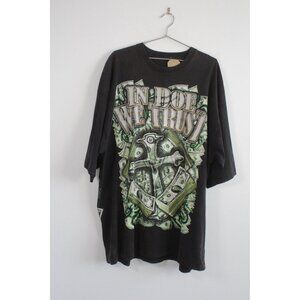 Vintage In Doe We Trust Money & Cross Hip Hop Tee Shirt Black